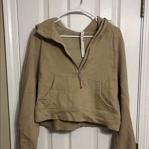 lululemon athletica Cropped Half-Zip Hoodie - Taupe